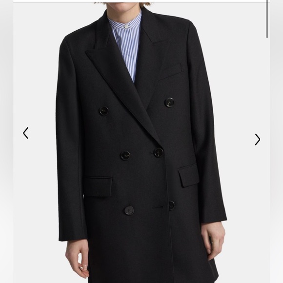 Theory Double Breasted Wool Coat - Picture 7 of 7
